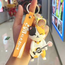 Load image into Gallery viewer, Kawaii Kitty with Guitar 3D Keychain - Tinyminymo
