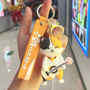 Kawaii Kitty with Guitar 3D Keychain - Tinyminymo