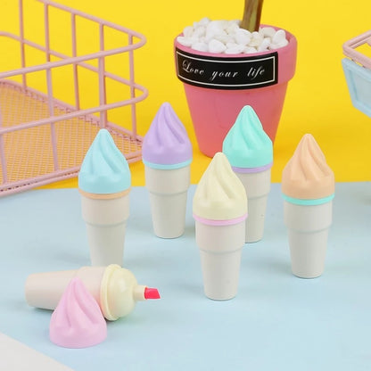 Kawaii Mini Ice-Cream Highlighters - Set of 6 - Tinyminymo