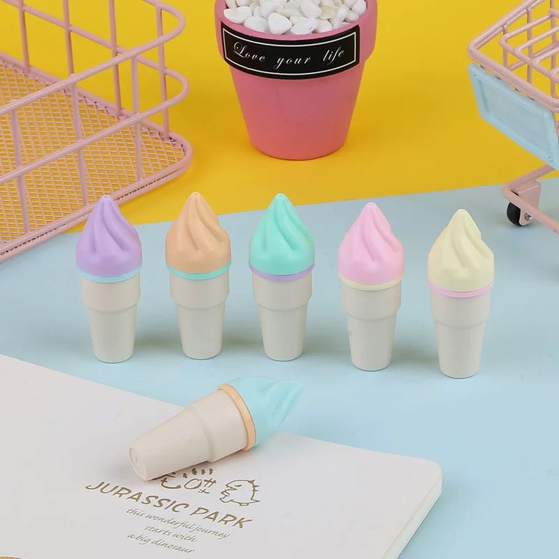Kawaii Mini Ice-Cream Highlighters - Set of 6 - Tinyminymo