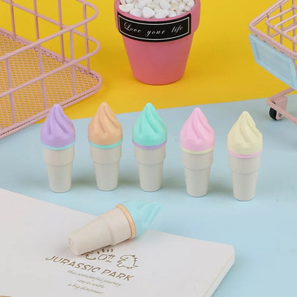 Kawaii Mini Ice-Cream Highlighters - Set of 6 - Tinyminymo