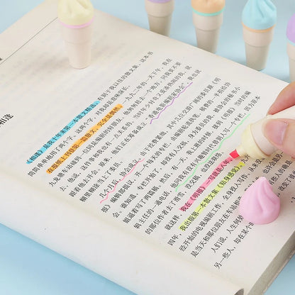 Kawaii Mini Ice-Cream Highlighters - Set of 6 - Tinyminymo