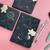 Kawaii Starry Sky Black Page Notebook - Tinyminymo