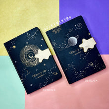 Load image into Gallery viewer, Kawaii Starry Sky Black Page Notebook - Tinyminymo
