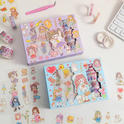 Kawaii Washi Tape and Sticker Set - Tinyminymo