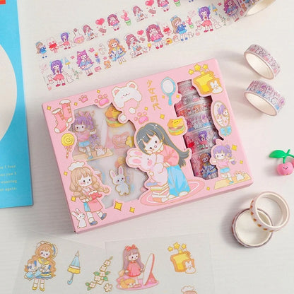 Kawaii Washi Tape and Sticker Set - Tinyminymo