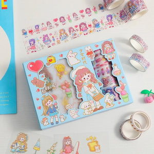Kawaii Washi Tape and Sticker Set - Tinyminymo