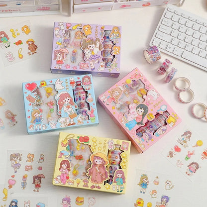 Kawaii Washi Tape and Sticker Set - Tinyminymo