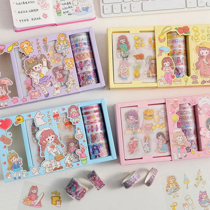 Kawaii Washi Tape and Sticker Set - Tinyminymo