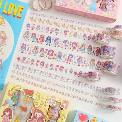 Kawaii Washi Tape and Sticker Set - Tinyminymo
