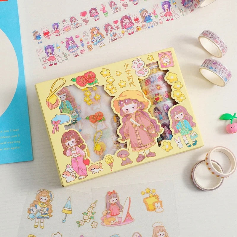 Kawaii Washi Tape and Sticker Set - Tinyminymo
