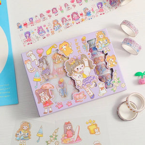 Kawaii Washi Tape and Sticker Set - Tinyminymo