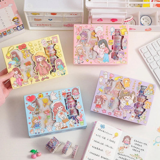 Kawaii Washi Tape and Sticker Set - Tinyminymo