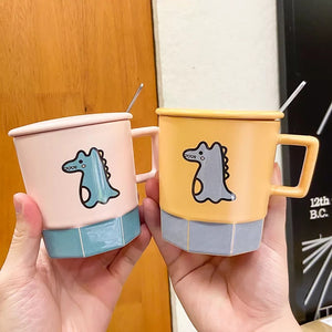 Little Dino Mug with Lid and Spoon - Tinyminymo