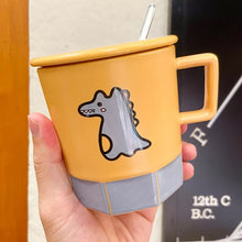 Load image into Gallery viewer, Little Dino Mug with Lid and Spoon - Tinyminymo
