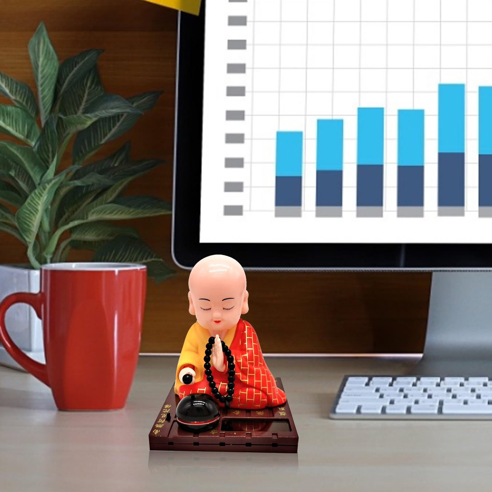 Meditating Monk Solar Power Bobblehead - Tinyminymo