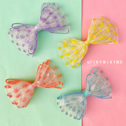 Mesh and Glitter Bow Clip - Tinyminymo