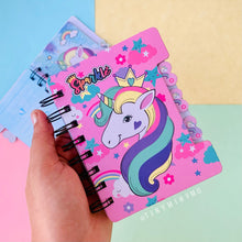 Load image into Gallery viewer, Mini Unicorn Spiral Diary - Tinyminymo
