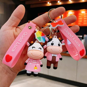 Mr and Mrs Cow 3D Keychain - Tinyminymo