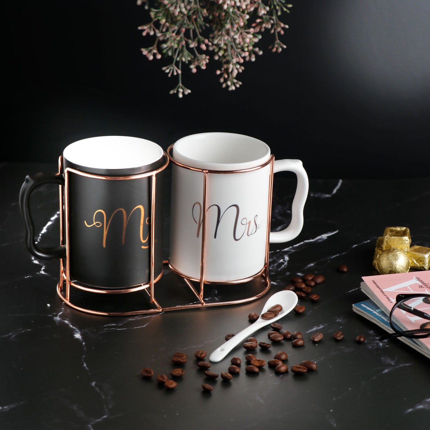 Mr and Mrs Mug Set with Stand - Tinyminymo