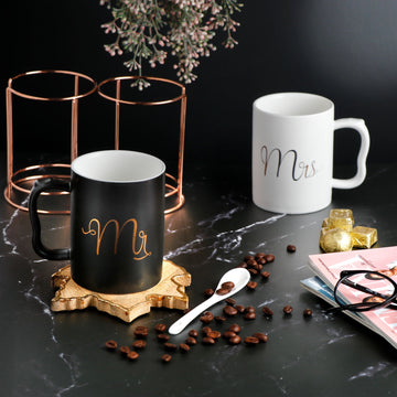 Buy Mr & Mrs Coffee Mug Set With Stand Online In India