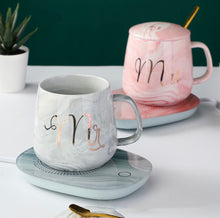 Load image into Gallery viewer, Mr and Mrs Mug with Warmer Lid and Spoon - Tinyminymo

