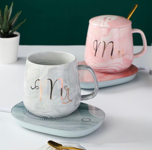 Mr and Mrs Mug with Warmer Lid and Spoon - Tinyminymo