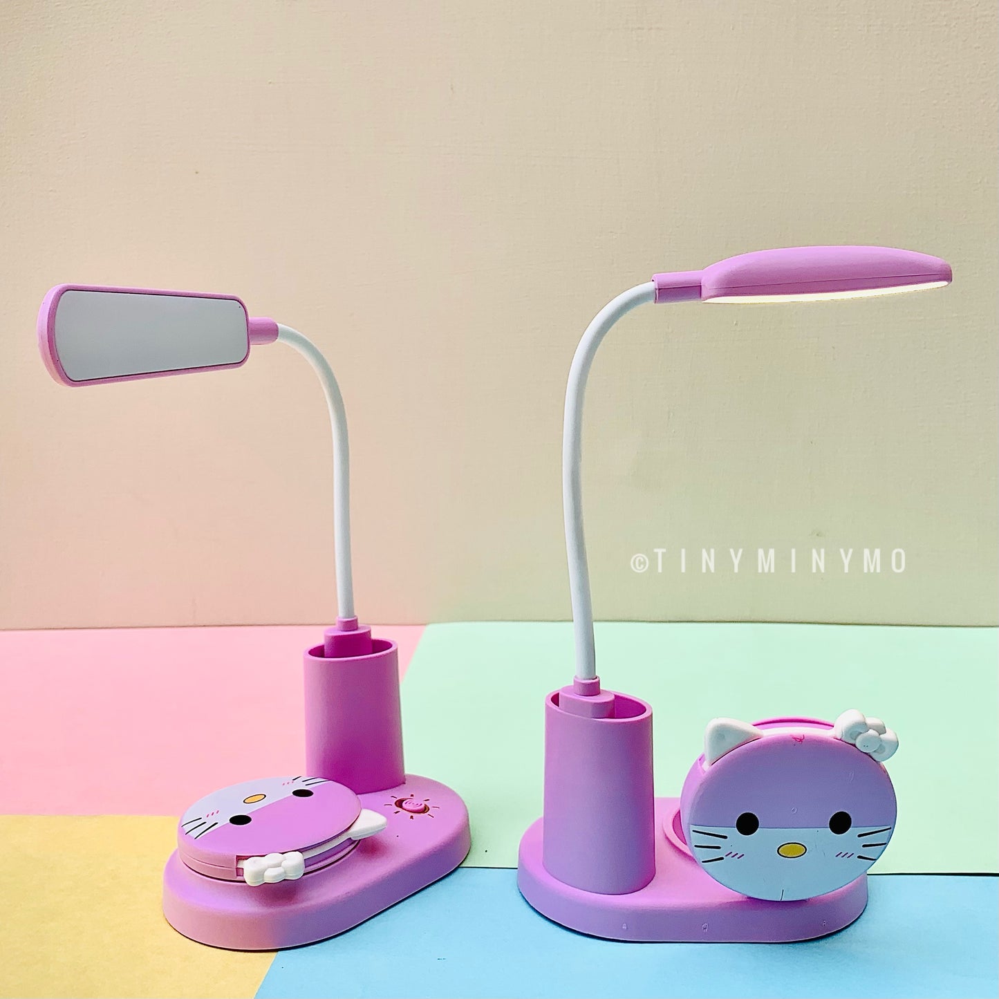 Multifunction Mini Mirror Table Lamp - Hello Kitty