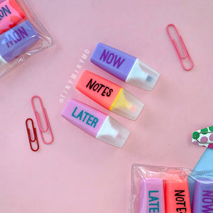 Now Notes Later Highlighters - Set of 3 - Tinyminymo