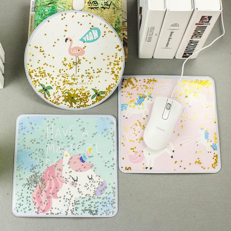 Glitter Gel Mouse Pads.