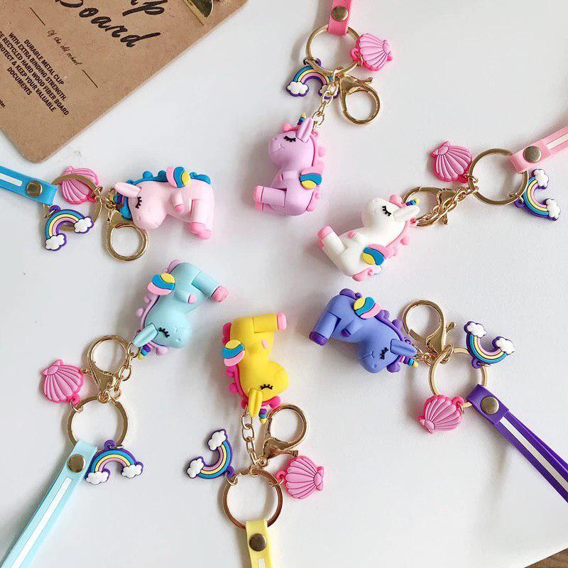 Rainbow Unicorn Keychain - TinyMinyMo