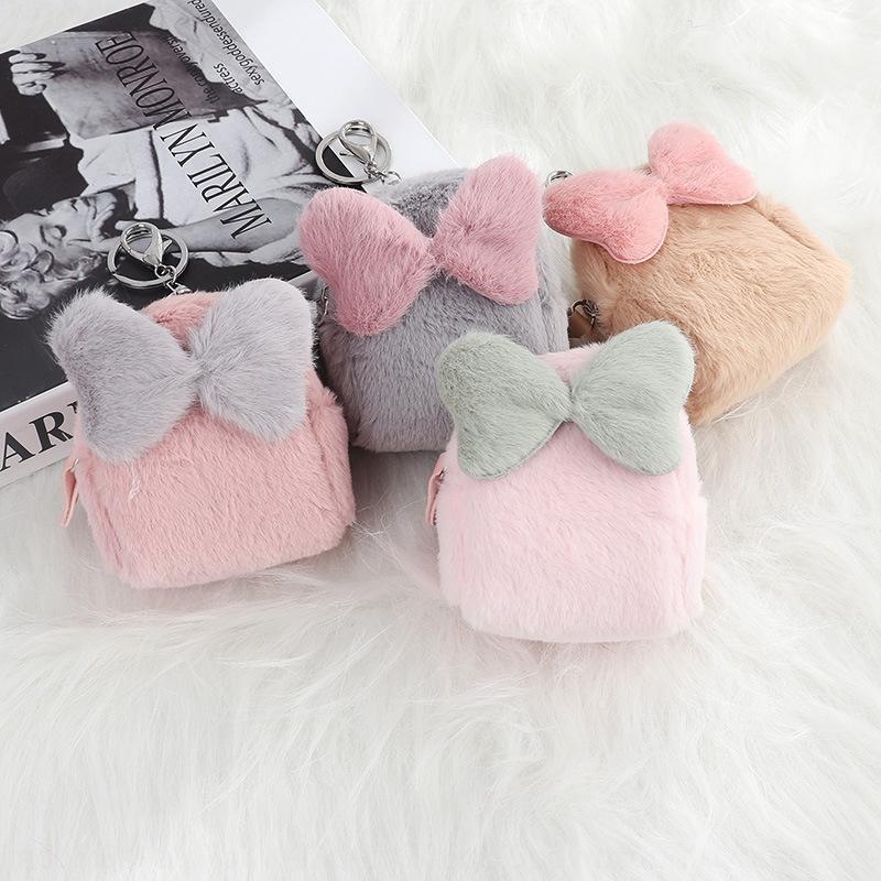 Plush Coin Pouch with Bling Bow - TinyMinyMo