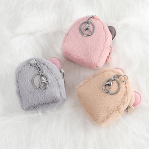 Plush Coin Pouch with Bling Bow - TinyMinyMo