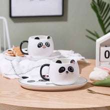 Load image into Gallery viewer, Panda Mug and Saucer with Spoon Set - Tinyminymo
