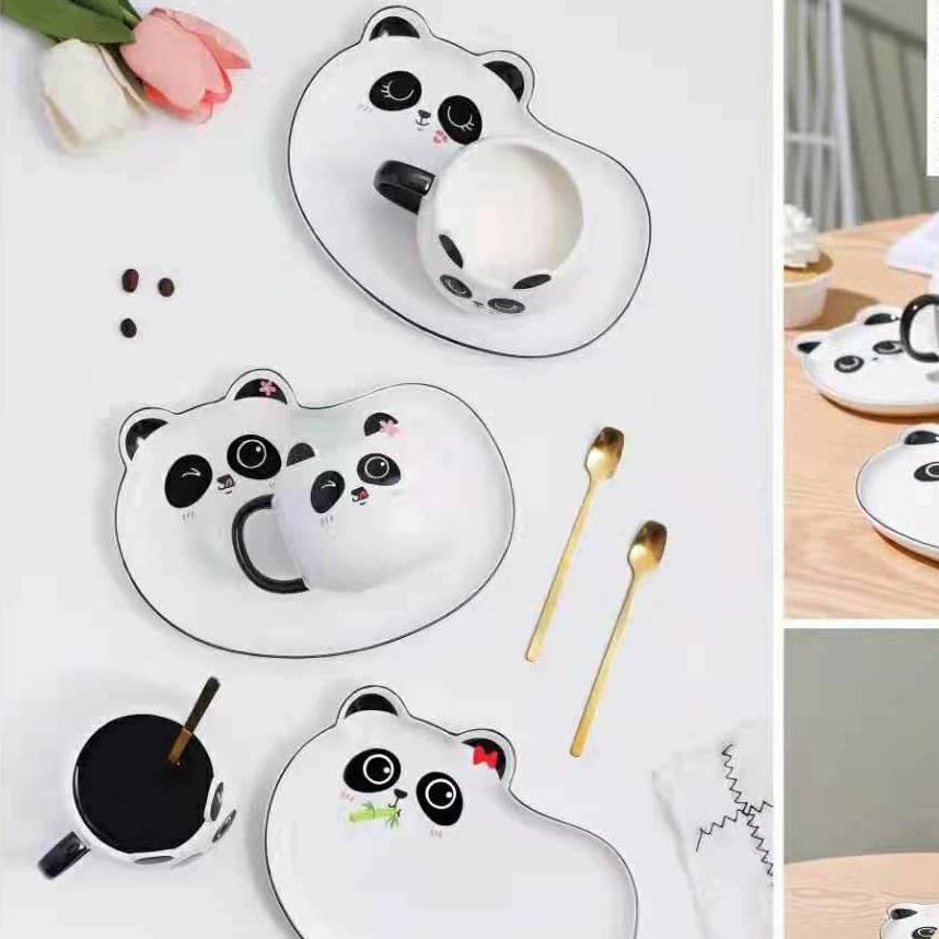 Panda Mug and Saucer with Spoon Set - Tinyminymo