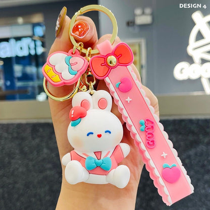 Peach Bunny 3D Keychain - Tinyminymo