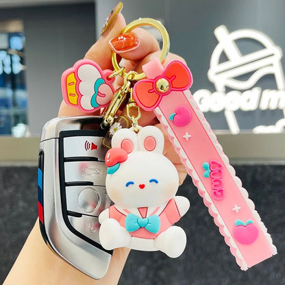 Peach Bunny 3D Keychain - Tinyminymo