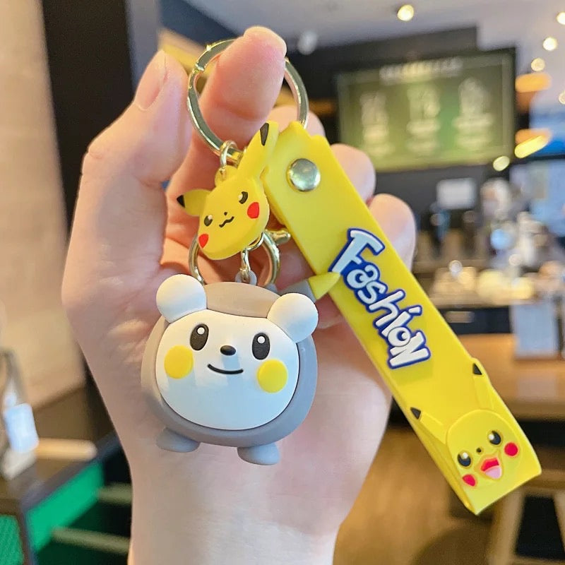 3D Pikachu Family Keychain - Tinyminymo