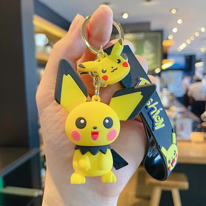 3D Pikachu Family Keychain - Tinyminymo