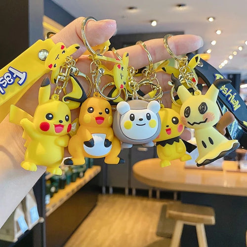 3D Pikachu Family Keychain - Tinyminymo