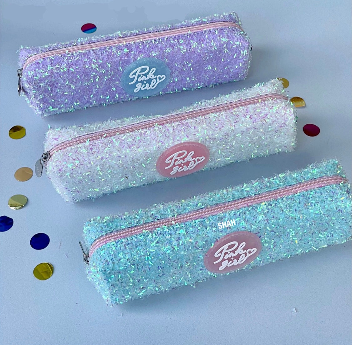 Pink Girl Glitter Pouch