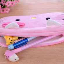 Load image into Gallery viewer, Plush Hello Kitty Zipper Pouch - Tinyminymo
