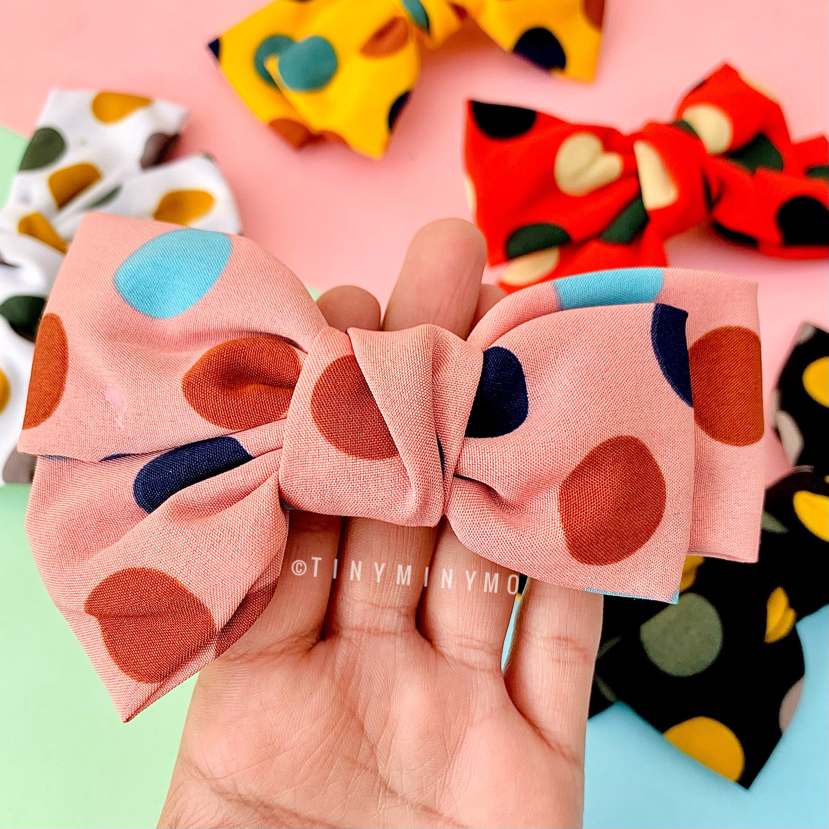 Polka Bow Clip -Tinyminymo