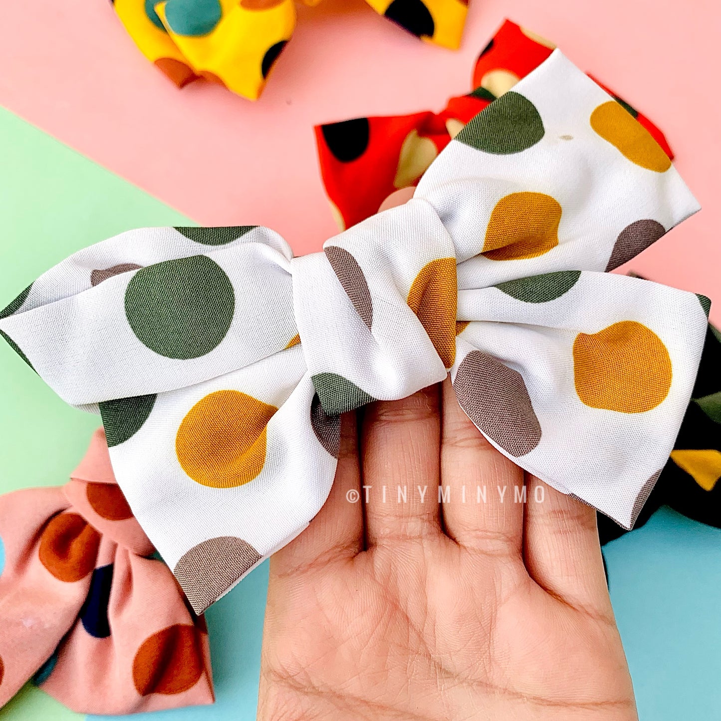 Polka Bow Clip -Tinyminymo