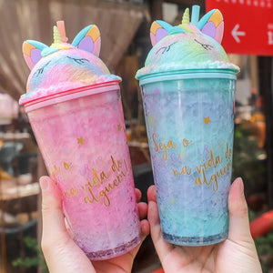 Rainbow Unicorn Double Walled LED Sipper - Tinyminymo