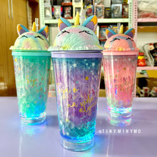 Load image into Gallery viewer, Rainbow Unicorn Double Walled LED Sipper - Tinyminymo
