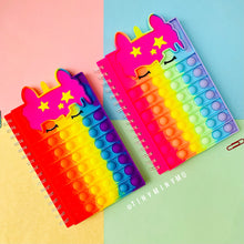 Load image into Gallery viewer, Rainbow Unicorn Pop It Notebook - Tinyminymo
