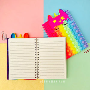 Rainbow Unicorn Pop It Notebook - Tinyminymo