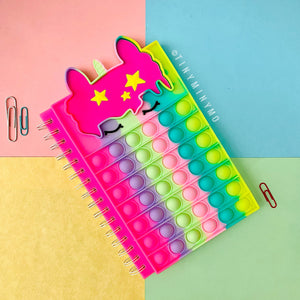 Rainbow Unicorn Pop It Notebook - Tinyminymo