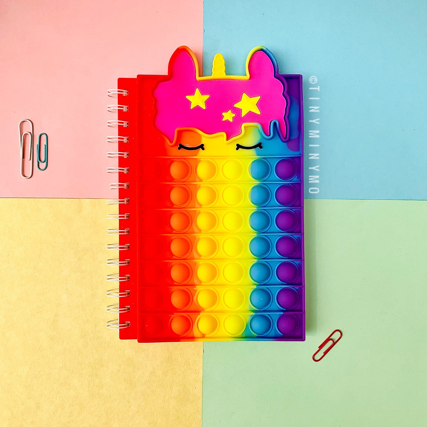 Rainbow Unicorn Pop It Notebook - Tinyminymo